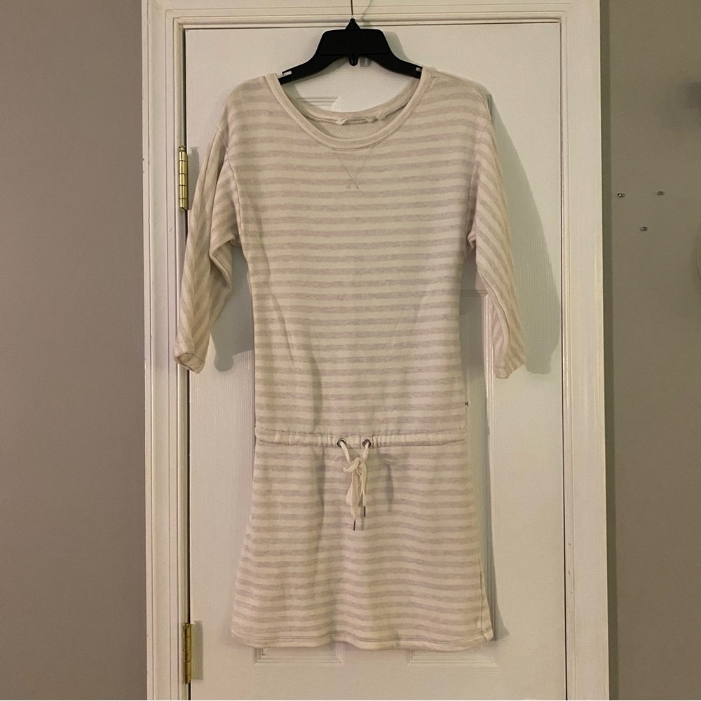 Victorias Secret VS Creamy White Gray Striped Dress Cover Up French Terry XS